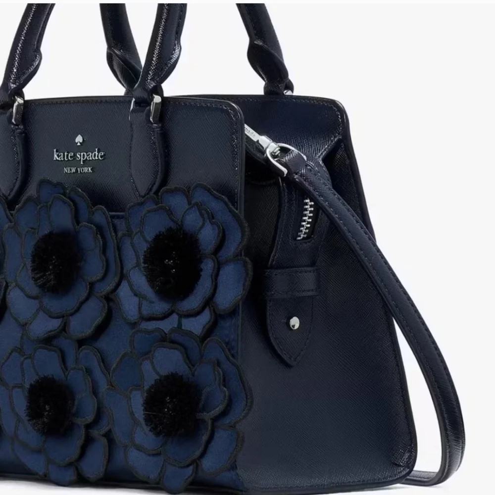 💙🔹️ Kate Spade🔹️ Madison Embroidered Floral Small Satchel IN Blue [ Sold Out] - Picture 10 of 12
